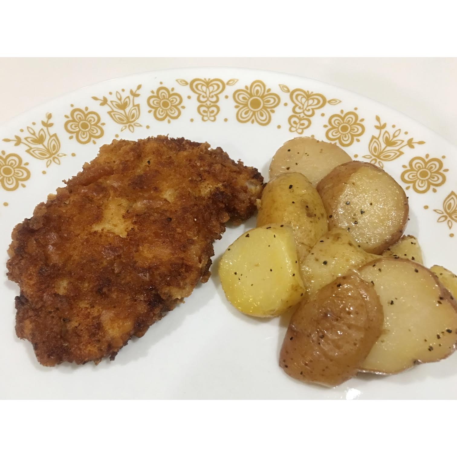 Cracker crusted fried pork chops